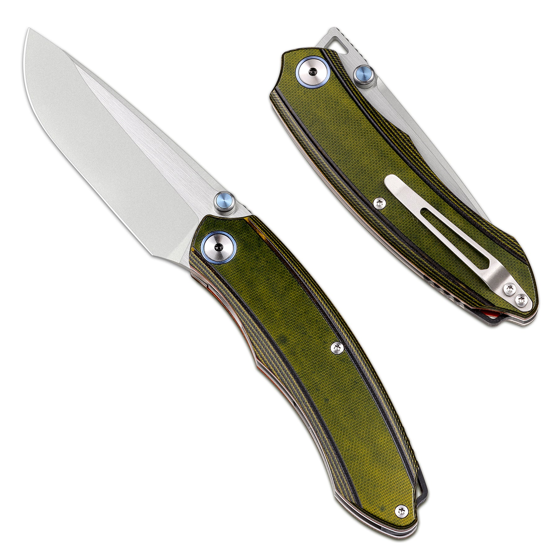 XTOUC 14C28N Blade Folding Pocket Knife G10 Handle Outdoor Camping Kni