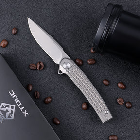 XTOUC M390 Blade Folding Pocket Knife Titanium Handle Outdoor Camping EDC Knives RX302