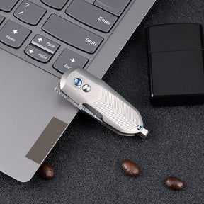 XTOUC Mini keychain Folding Pocket Knife Damascus Blade EDC Titanium Handle Button Lock Knifes TD774